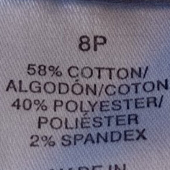 White Pants w Elasticized Waist Size 8 P (Petite) - Picture 3 of 3